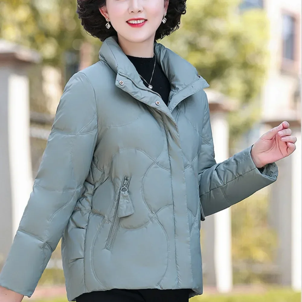 White Duck Down Coat Puffer Jacket Down Jacket Women Winter Short Thick Warm Fashion Feather New American Fashionable Female