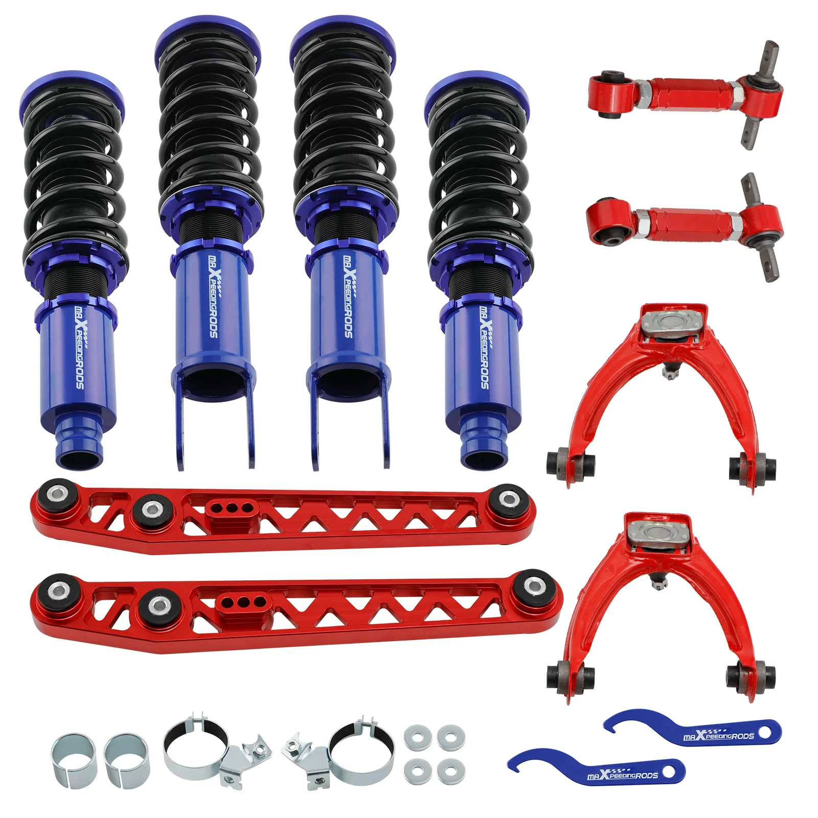 Coilovers & Adjustable Front Rear Camber Kit Toe Kits For Honda Civic EK 96-00