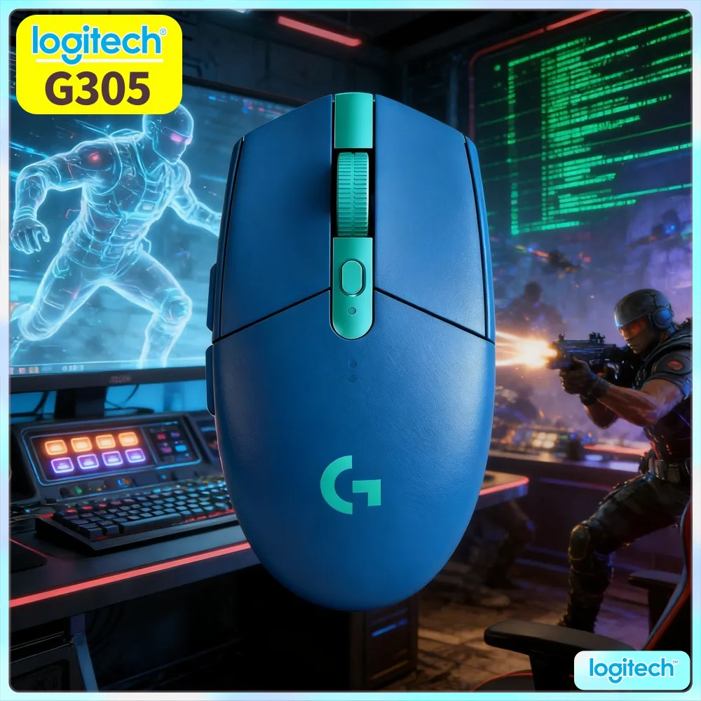 G305 Logitech LIGHTSPEED Wireless Game‑Work Combo Mice HERO 12000 DPI 6 Customizable Buttons Fit Mixed Scenarios PC Mac