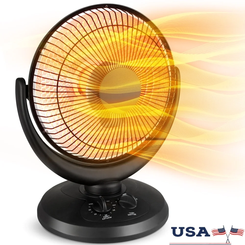 

Электрический осциллирующий обогреватель мощностью 800 Вт с таймером, излучающий тепло в помещении, тихая работа, безопасный переключатель, портативный дизайн