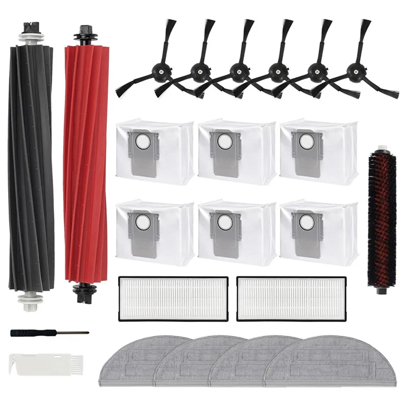 AT28-Roborock S8 プロウルトラロボット掃除機交換部品メインサイドブラシモップパッド洗えるフィルター真空バッグ