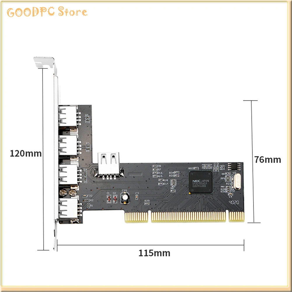 

PCI To USB Expansion Card 4+1 USB2.0 Adapter Card for Windows 98SE/Me/2000/XP 32-bit/XP/Win7/Win8 64-bit/Server 2003/VistaMac OS