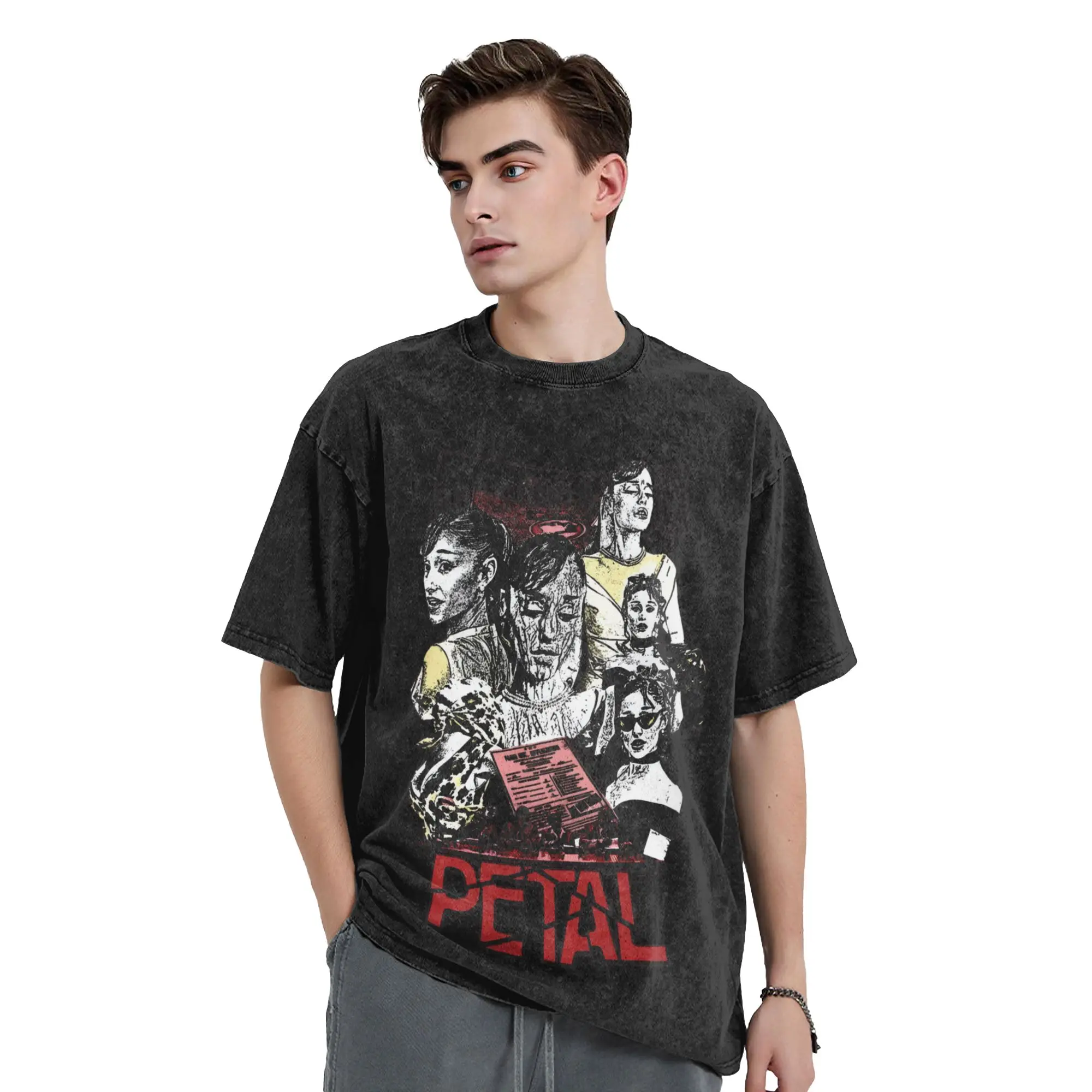 Ariana Grandes Petal Washed T Shirt Streetwear  Novelty T-Shirts  Tees Tops for Men Women Short Sleeve High Street Graphic