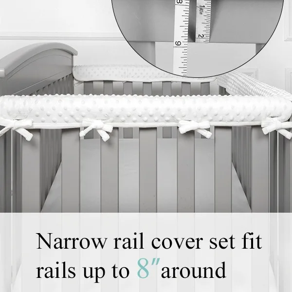 2024 Cotton Crib Protection Wrap Soft Material Baby Anti-bite Solid Color Baby Bean velvet Bed Fence Crib Guardrail Rail Cover