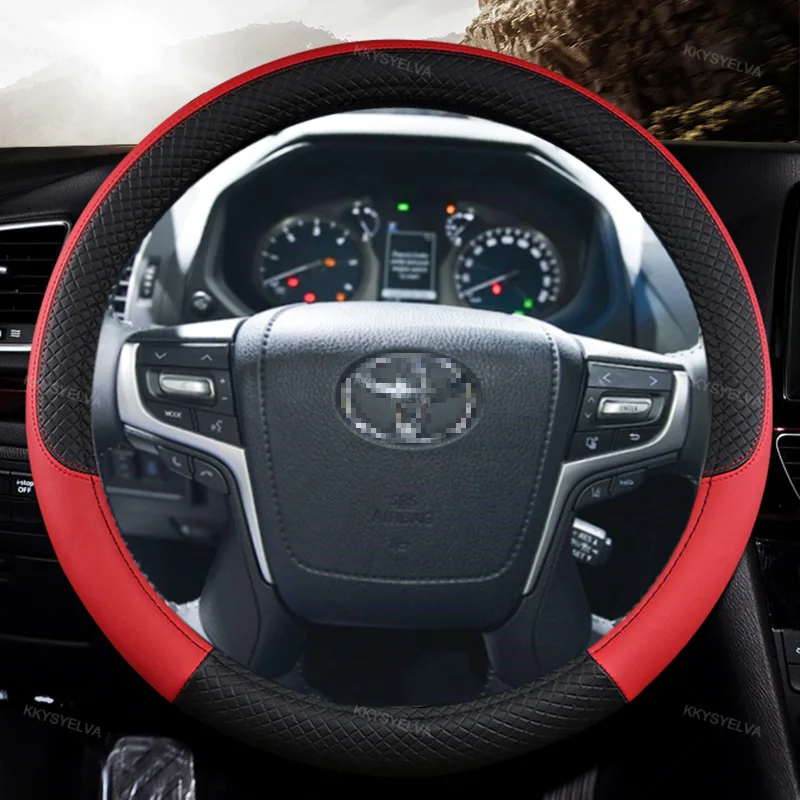 PU Leather Car Steering Wheel Cover For Toyota Land Cruiser Prado 90 100 120 150 200 300 Fj Cruiser Auto Accessories