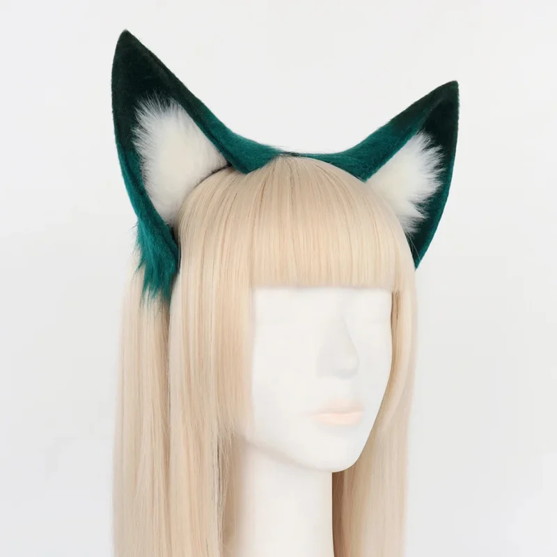2025 جديد هونكاي: ستار السكك الحديدية يوكونغ شعر مستعار تأثيري آذان الذيل يو كونغ أغطية الرأس الاصطناعية شعر أخضر داكن هالوين لعب الأدوار ❤ ❤