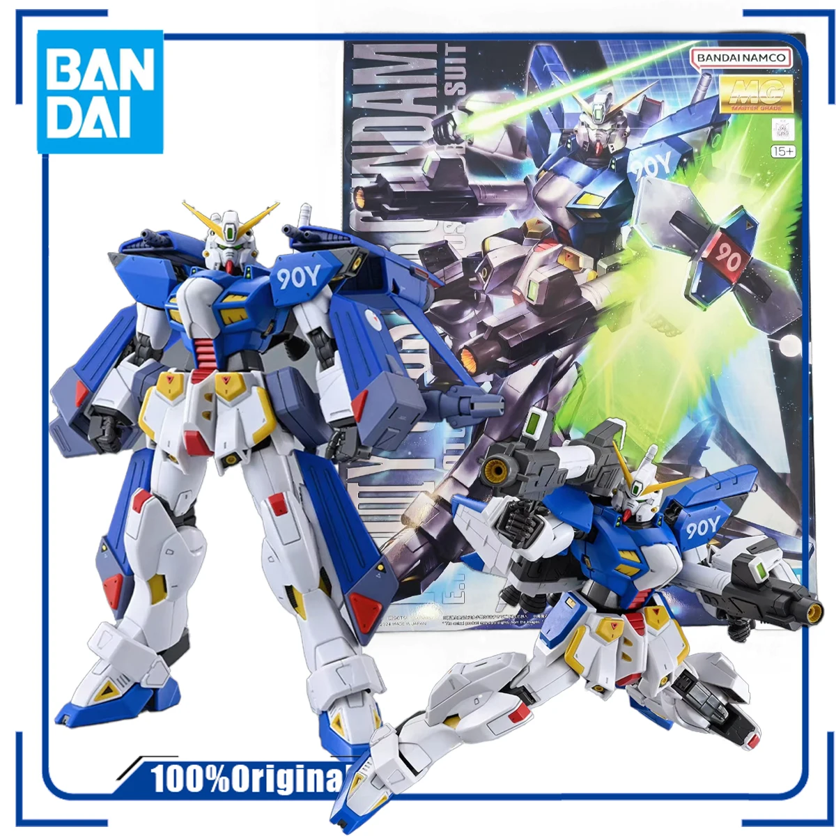 Bandai Genuine Original     MG 1/100 F90ⅢY CLUSTER  Action Figure Toys For Boys Girls Kids Christmas Gift Collectible Model