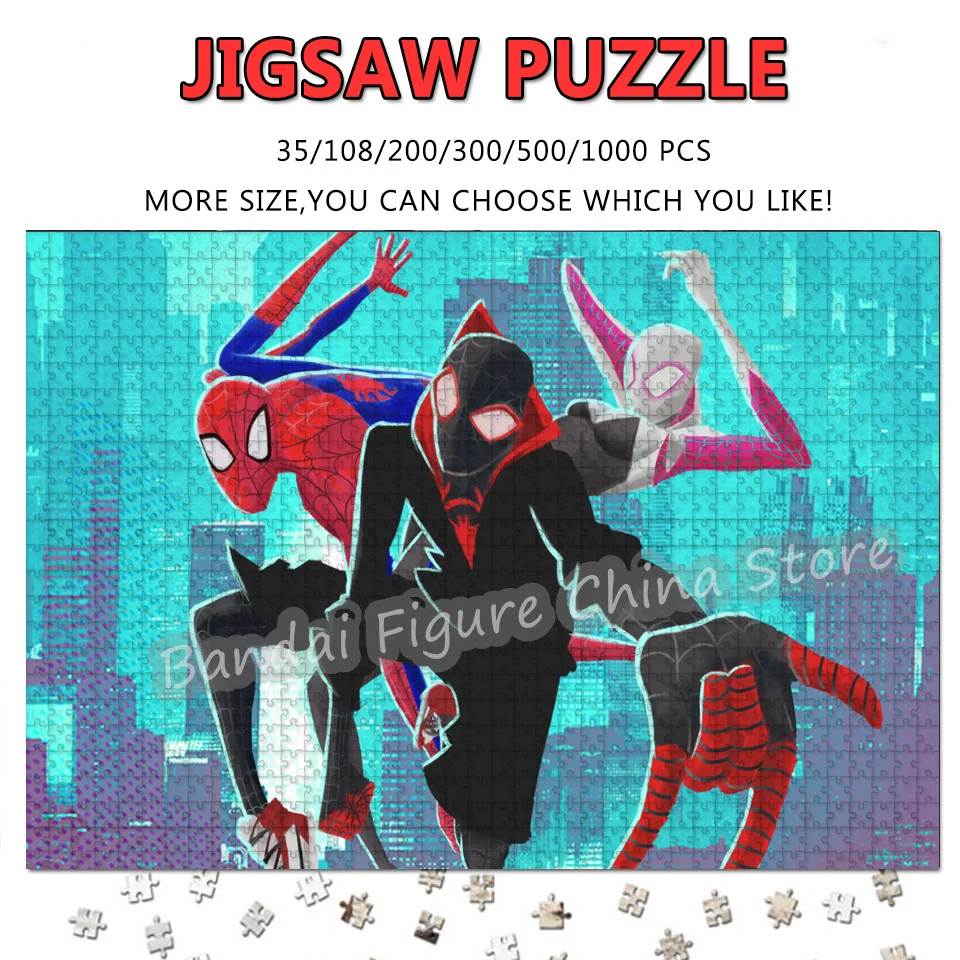 

Diy Print Anime Jigsaw Puzzle Marvel Superhero Spiderman Acros The Sp1Der-Verse Puzzle for Adult Stress Relief Toys Gifts