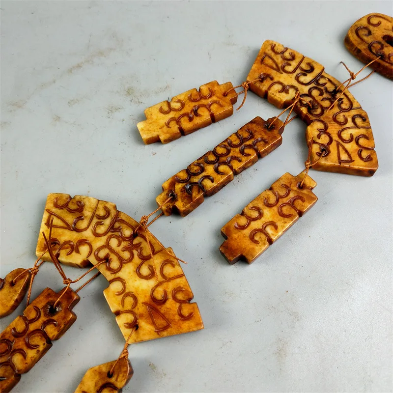 العناصر المتنوعة العتيقة تقليد الحرفية العتيقة شيوى اليشم نحت بان خطوة الأصلي اليدوية اليشم الرياح الرنين شرابة Hanfu واي