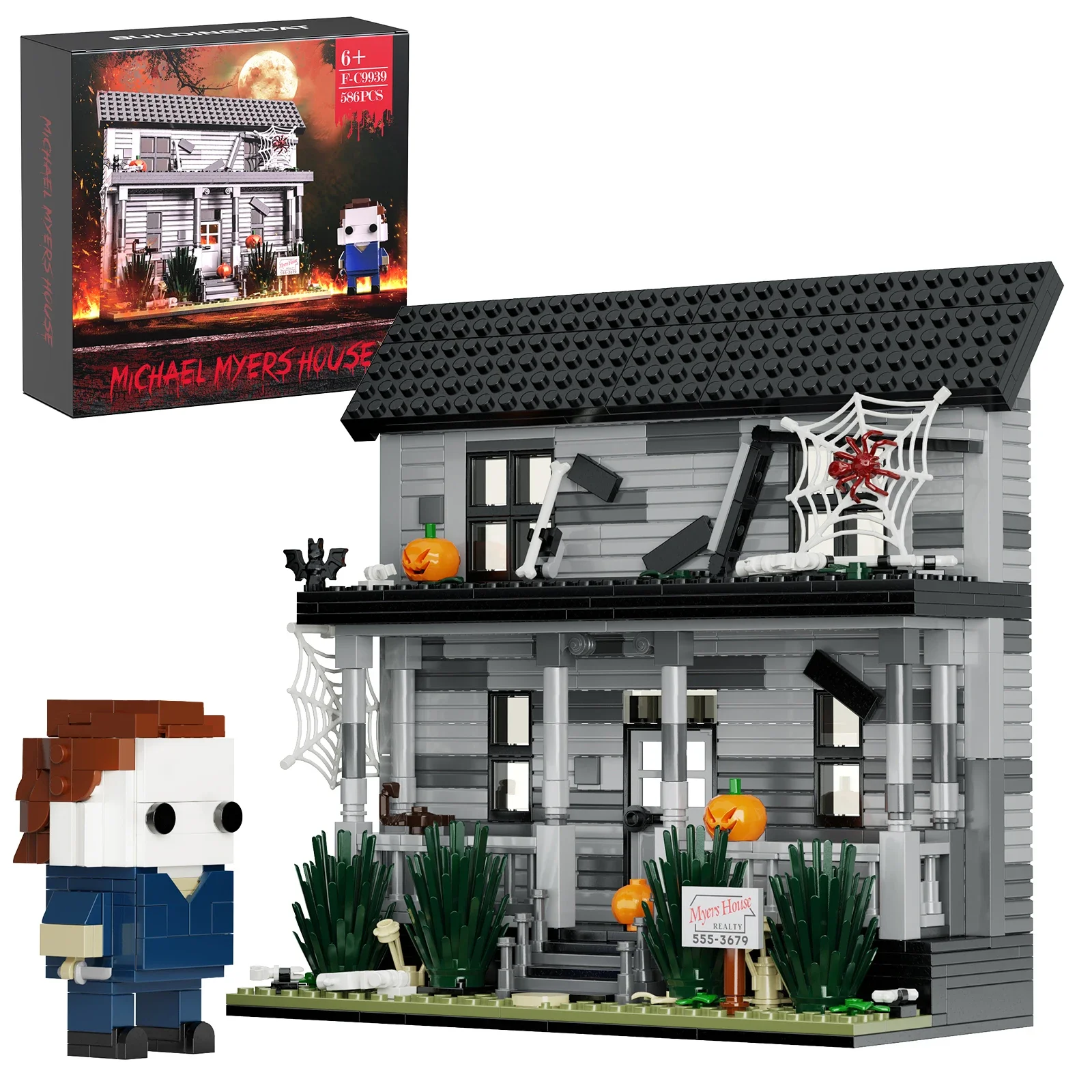 Michael Myers House Building Block ชุดภาพยนตร์สยองขวัญ Iconic Street สถาปัตยกรรมของเล่นเด็กของขวัญวันเกิด