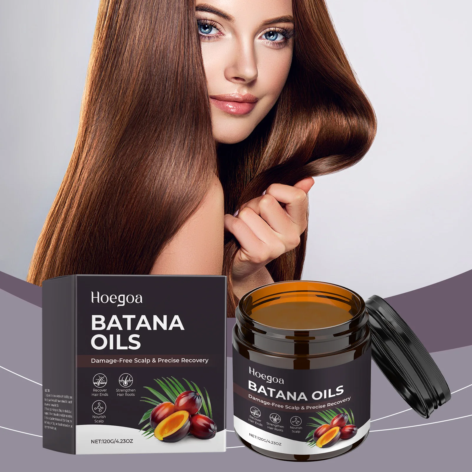 Hoegoa Batana Oil Natural Organic Growth Repair Split Ends Nourish Scalp Strengthen Hair Roots Anti Loss Hair Treatment Mask