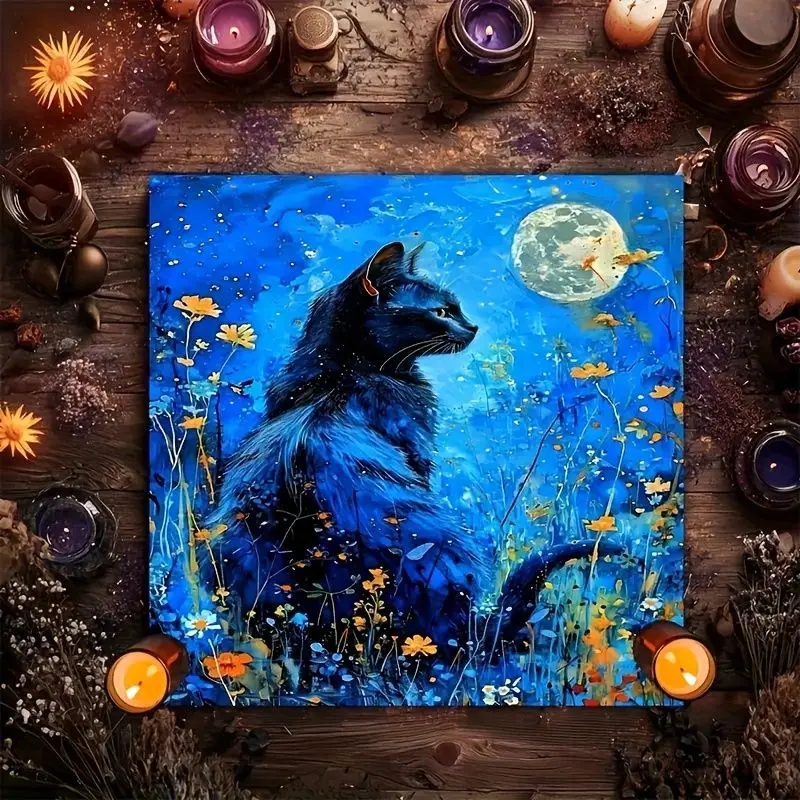 VIKAMA Colorful Fatima Hand Tarot Tablecloth Mystical Divination Altar Cloth Ceremony for Spiritual Room Decor Witchy