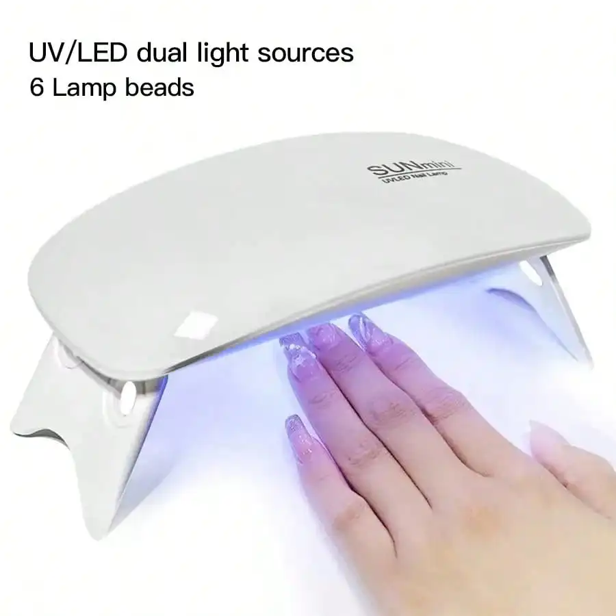 Mouse-Shaped 6-LED White Nail Lamp! Ultra-Fast Drying, Ultra-Portable—Perfect for Dorm Rooms & Home Manicures