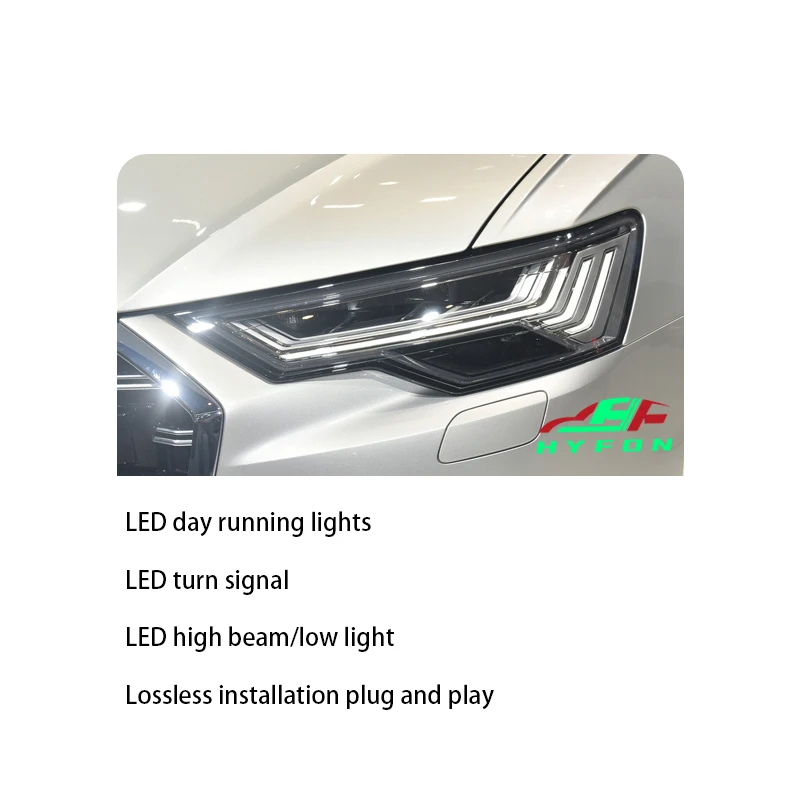 For Audi A6 S6 C8 2019-2023 Upgrade 2024 Style Matrix Full LED Headlight LED Streamlight Dynamic Turn Signal Plug and Play