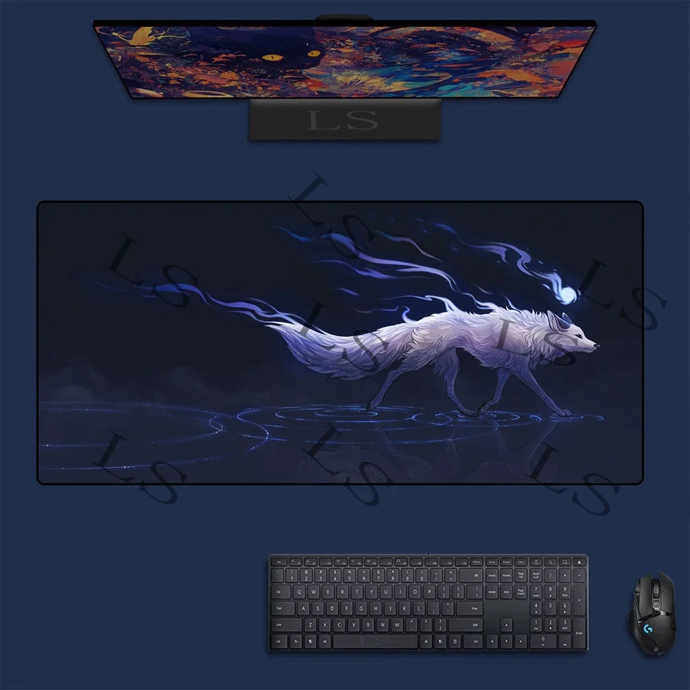 Cute Cartoon Fox Large Gaming Mouse Pad Computer Laptop Mousepad Keyboard Pad Desk Mat PC Gamer Mouse Mat XXL Office Mausepad