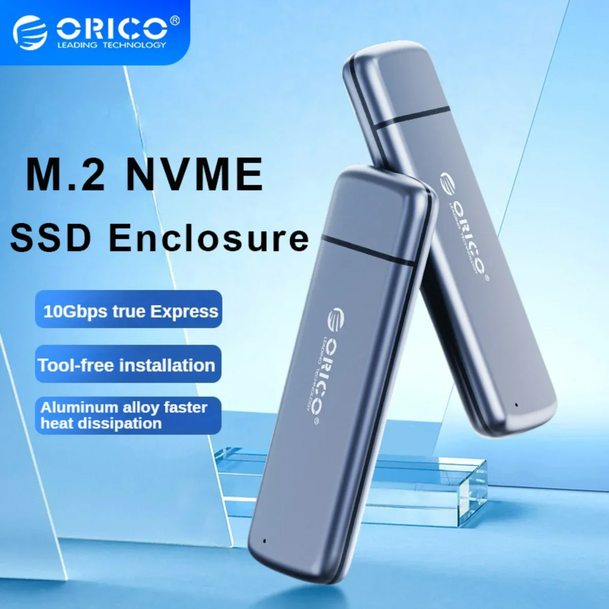 

ORICO M.2 NVMe SSD Enclosure M2 NVME To USB 3.1 Type-C Gen2 Aluminum External Hard Drive Case for 2230/2242/2260/2280 Nvme SSD