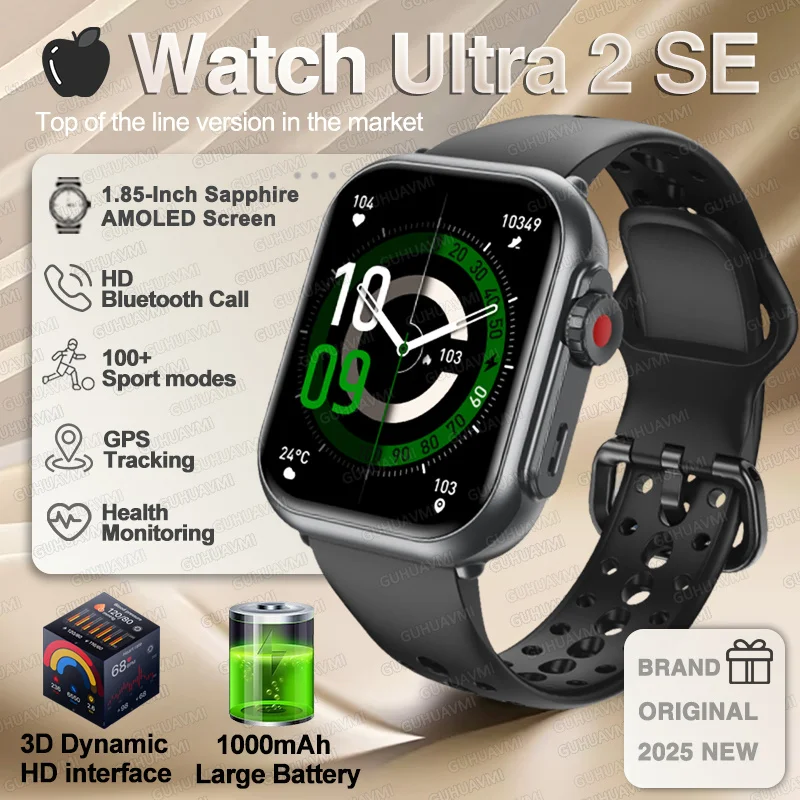 Für IOS Uhr Ultra 2 SE Männer Frauen Smart Armband 1000 mAh Batterie GPS AMOLED Display Bluetooth Anruf Sport wasserdichte Intelligente Uhr