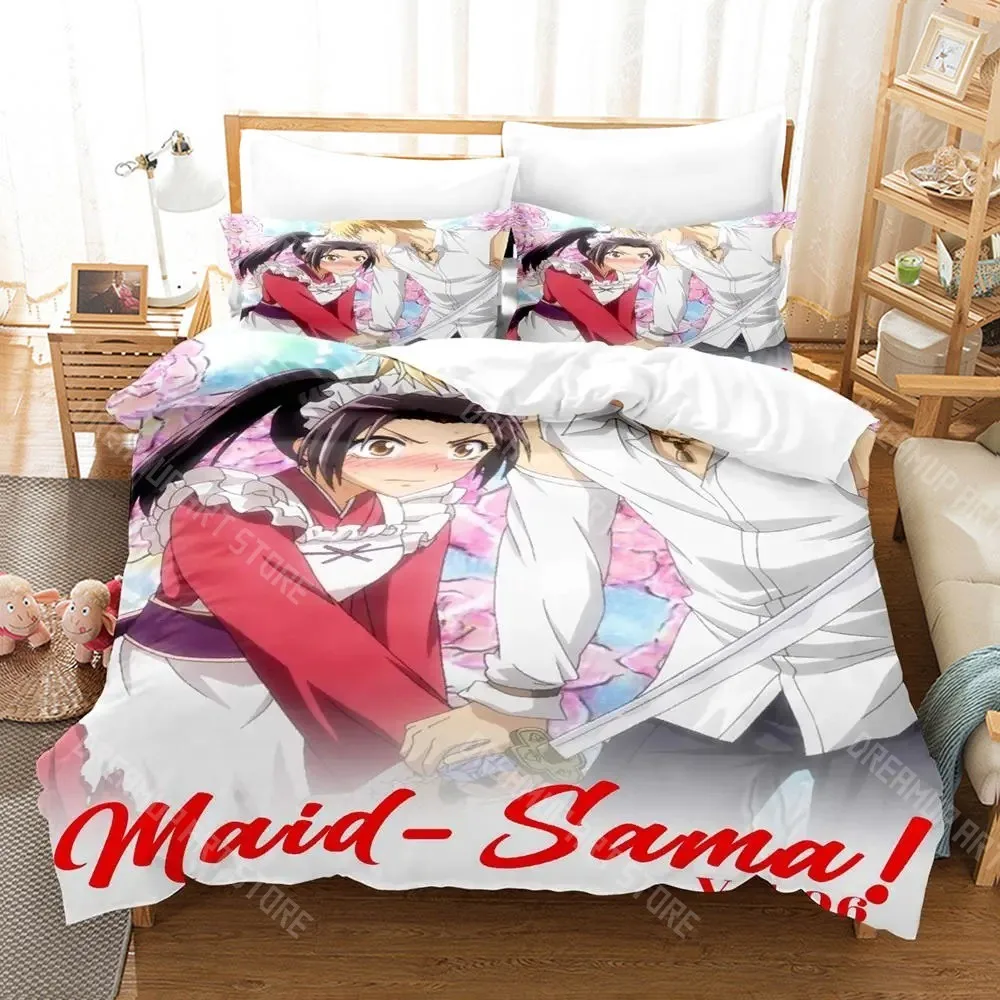 3D Printed Maid Kaichou Wa sama Anime Bedding Set for Boys Girls Duvet Cover Pillowcase Twin Queen King Full Single Double Sizes