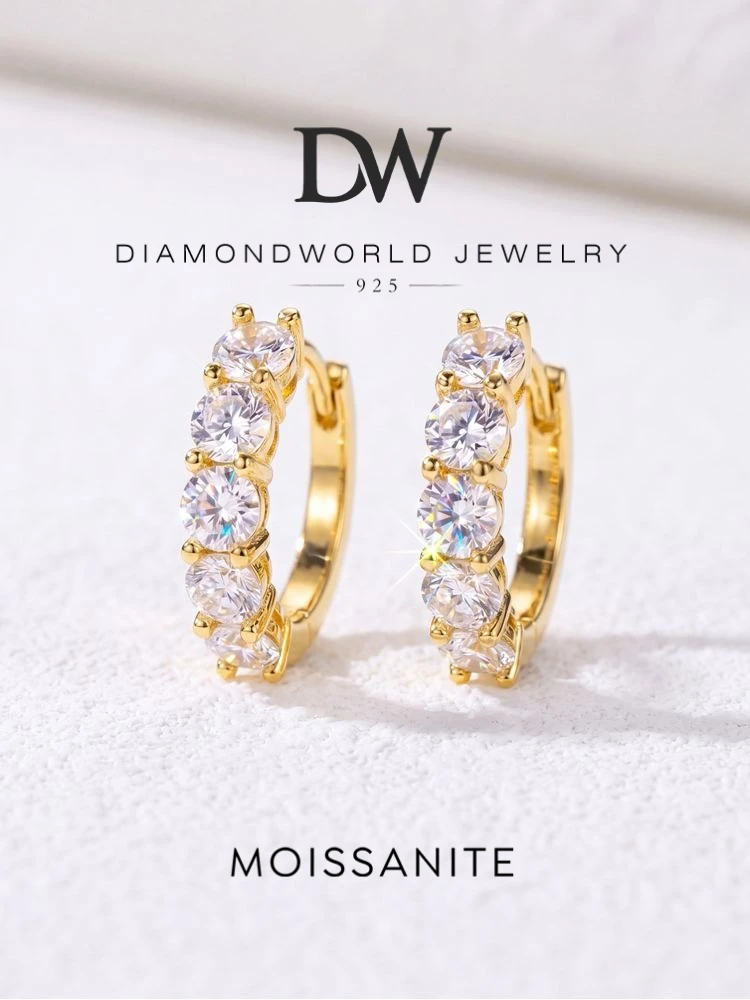 DWJ 1,5 ct echte zertifizierte Moissanit-Diamant-Jubiläumsohrringe für Frauen, Geschenk, 925er Sterlingsilber, original feiner Luxusschmuck