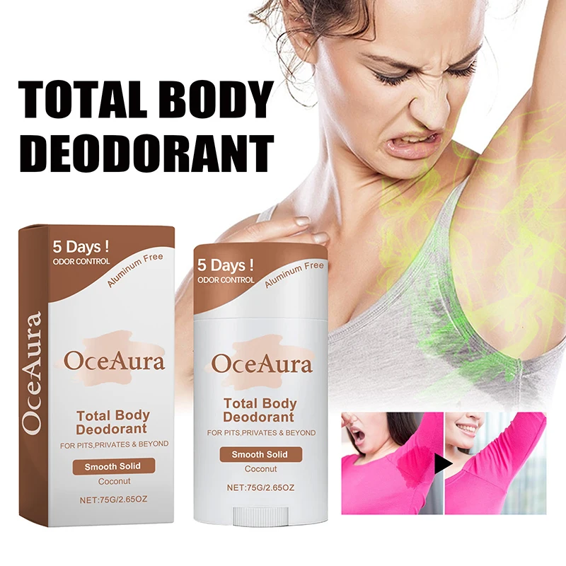 Eliminador de olores corporales de coco, palo desodorante antitranspirante de 75g, desodorante fresco y refrescante, eliminación de axilas para mujeres y hombres