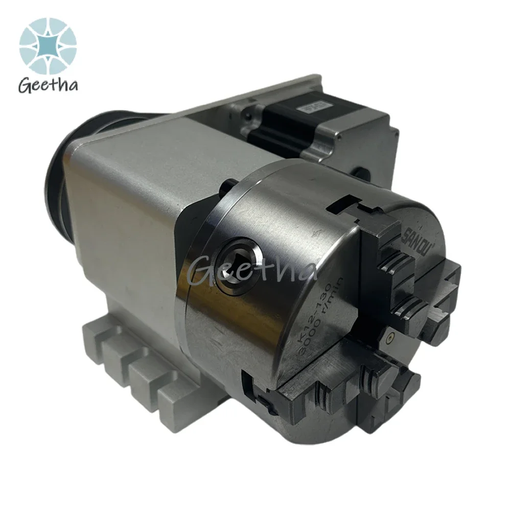 CNC A 4th Axis Rotary Axis NEMA34 86 Stepper Motor CNC Indexing Head 3/4 Jaws 130MM Chuck Center Height 100MM Engraving Machine