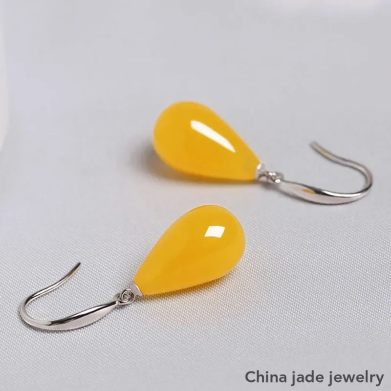 Natural Baltic Amber Water Drop Earrings Women Yellow Honey Wax Ambers Drop Earring For Girlfriend Mom Gifts Accessories