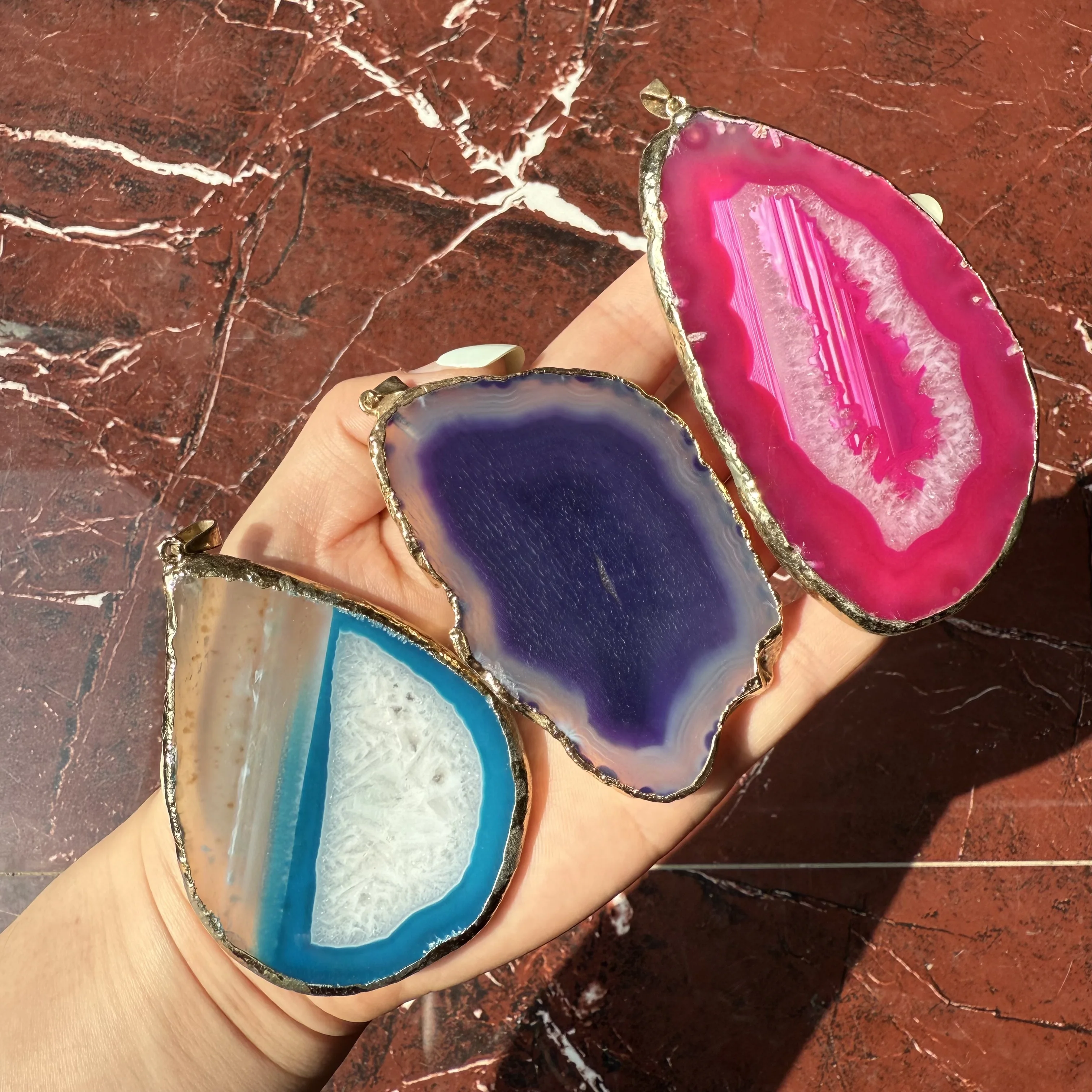 Large Size!!!!Crystal Agate Slab Geode Slice Mineral Coaster Healing Reiki Decoration
