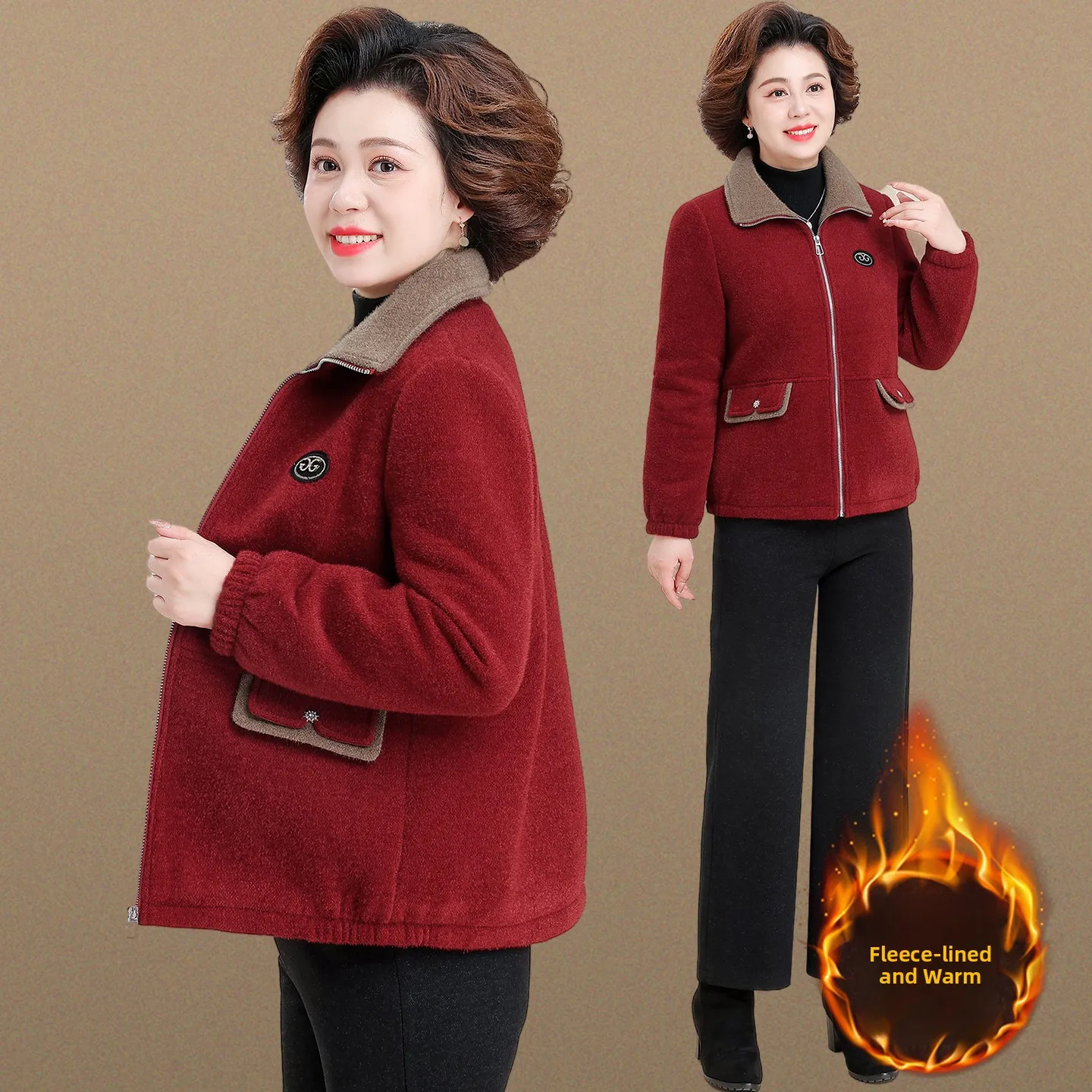 

Thiened Faux Mink Jaet for Women Winter Warm Casual Sle Loose Fit Coat with kets Zipper Closure Color Korean S...