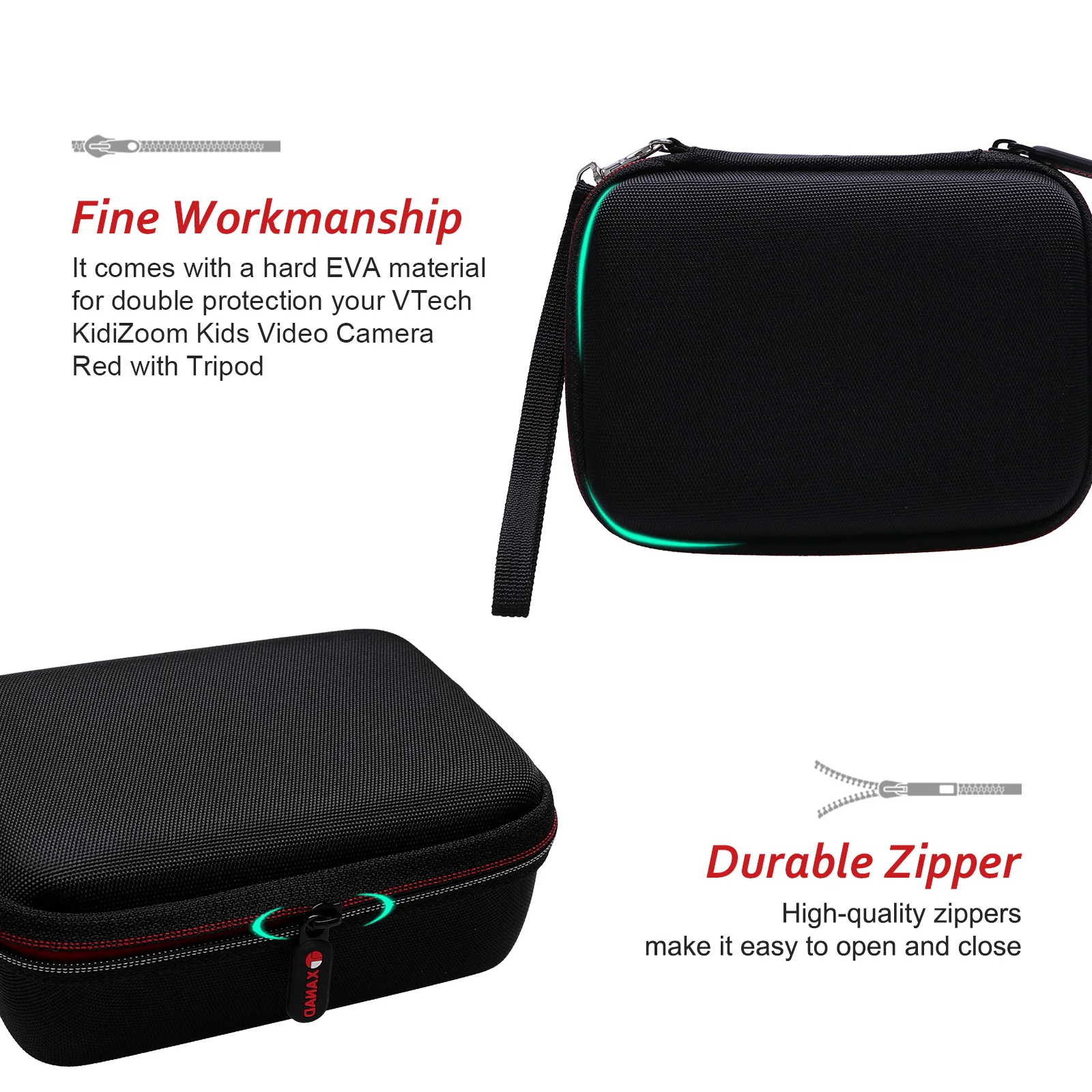 Estojo rígido para câmera de vídeo infantil VTech KidiZoom, à prova de choque à prova d'água, bolsa de transporte de viagem (câmera não incluída)