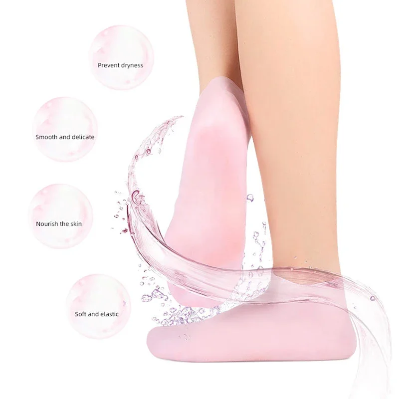 Silicone idratante Spa Gel calzini tallone esfoliante e previene la secchezza pelle morta screpolata rimuovere la protezione strumenti per alleviare il dolore