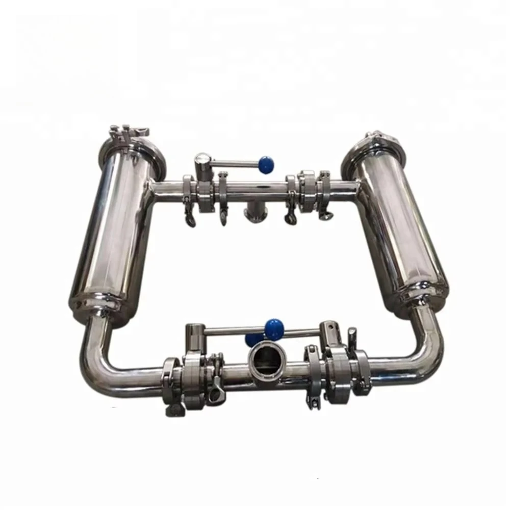 Sanitary Stainless Steel Micron Pipe Line Angle Type Easy Clean SS304/SS316L Duplex Filter