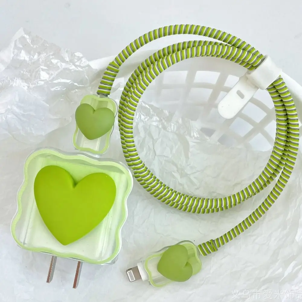 Wave Edge 3D Heart Charger Protector Breathable 3D Heart Mobile Phone Cable Protector Storage Tie Soft Cable Organiser