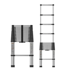 Single-Sided Straight Lifting Telescópica Shrinking Escada, Escada de Alumínio Dobrável Portátil, 3.2m, 3.5m