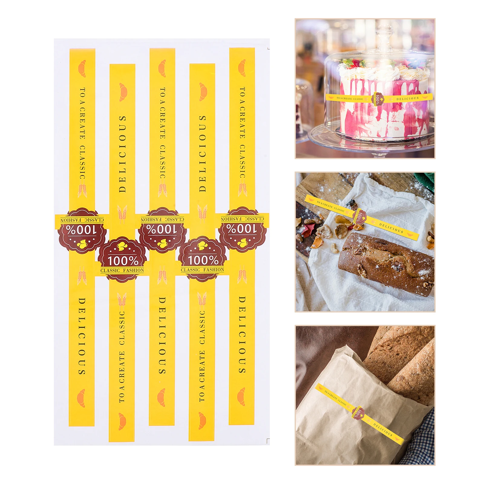 

100 Pcs Cookie Box Sticker Bakery Sealing Stickers Label Sale Packaging Copper Plate Baked Goods