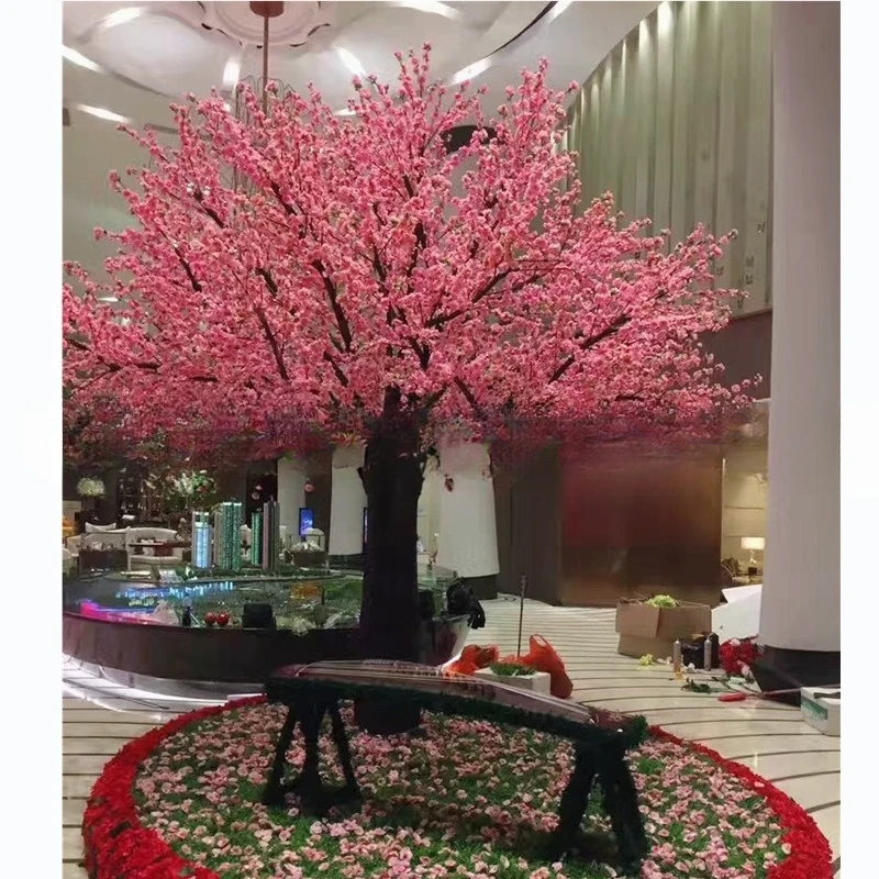 Artificial tree FRP large peach blossom tree, cement peach blossom tree