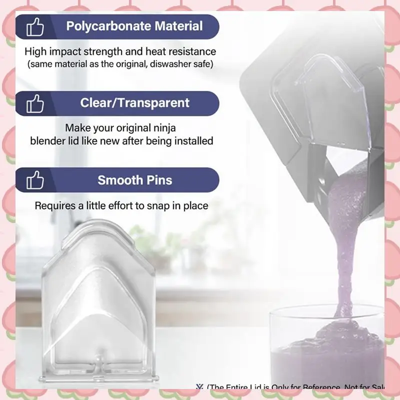 N18R 2 x Ausgießer-Abdeckung, Ersatz für Ninja-Mixer-Deckel, 72-Unzen-Krüge, Deckelklappen-Auslauf-Abdeckung für NJ600 BL610 BL740 BL700