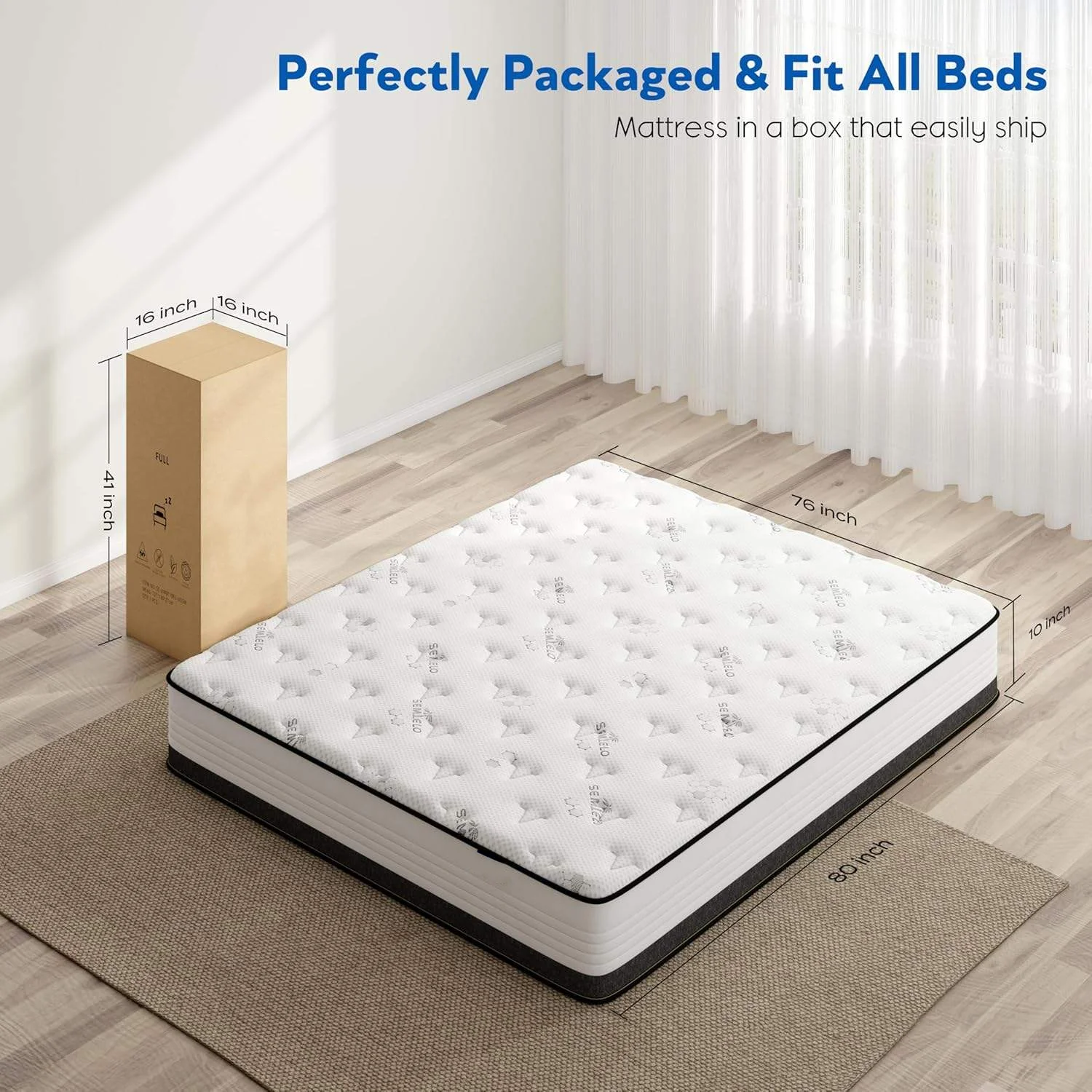 High Quality Hotel Bedroom Furniture Twin Double Queen King Size Spring Mattress Colchon Compressed Box For School Hospital Use