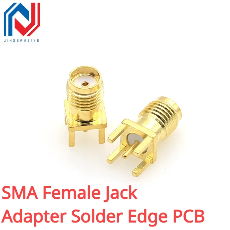 

5Pcs SMA Female Jack Adapter Solder Edge PCB Straight Mount RF Copper Connector Plug Socket