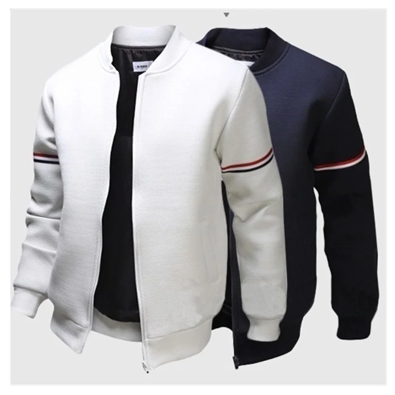 New Style Slim Sports Zipper Jacket Casual Outdoor Clothes Fashion Men Autumn Solid Color J