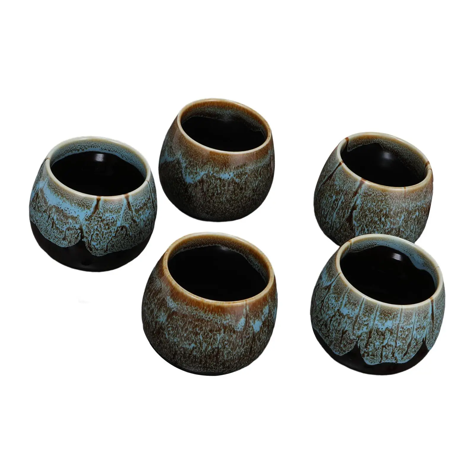 

5Pcs Japanese Type Ceramic Tea Cups Chinese Teacups Tea Ceremonies Accessories Matcha Cup for Household Hotel Home Christmas