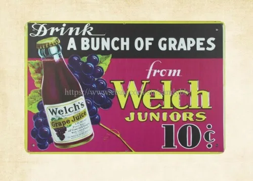 Welch Juniors Grape Juice metal tin sign  retro signs