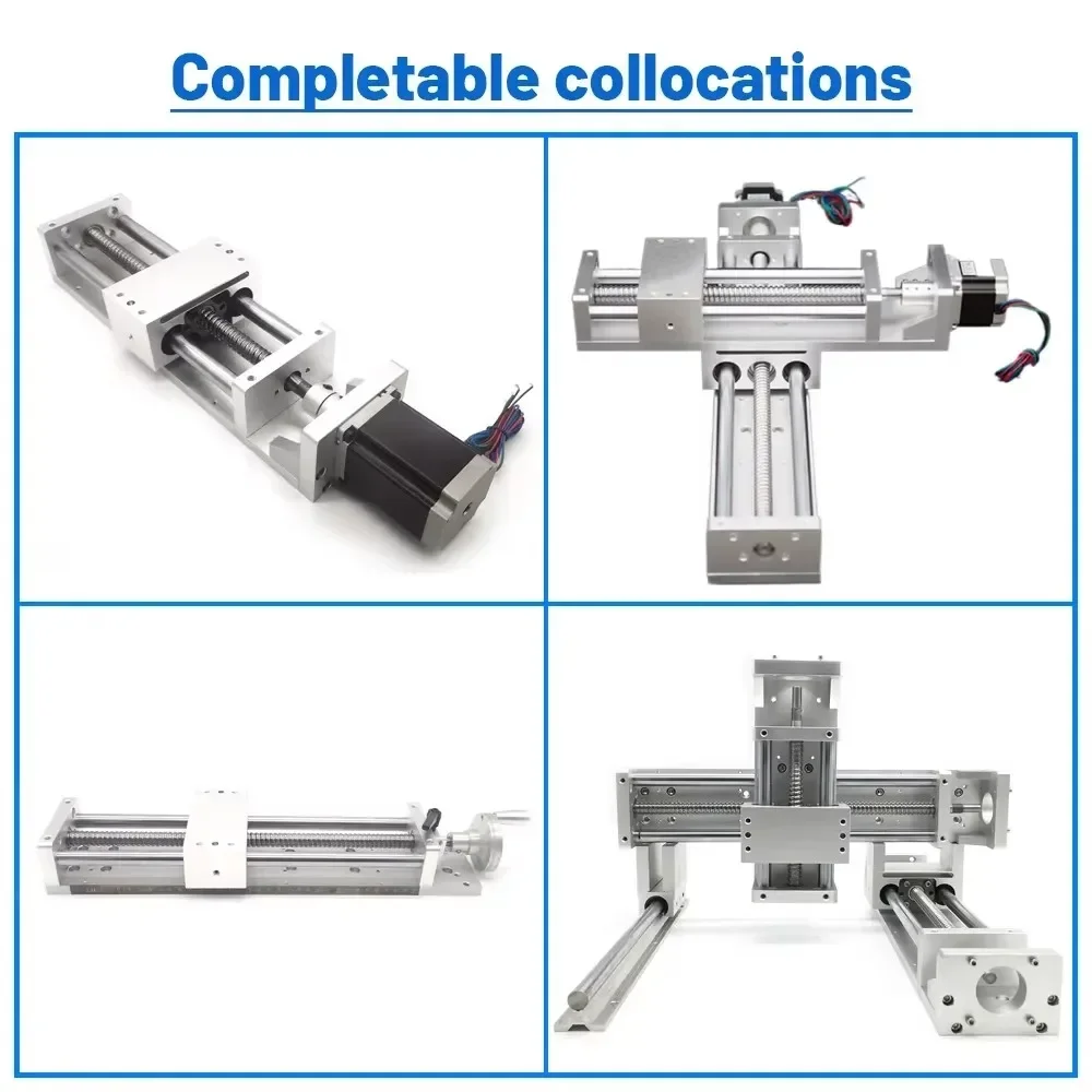 CNC Aluminum Linear Movement Module Platform Dust Cover Heavy Load SBR Guide SFU1605 /1610 100-1000mm Stroke Handwheel Slide