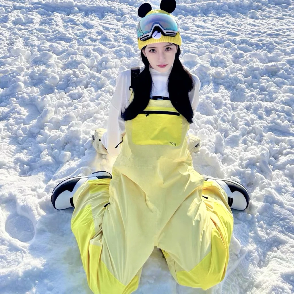 LMM ski overalls niche splicing women's and men's professional waterproof single and double board back warm and windproof