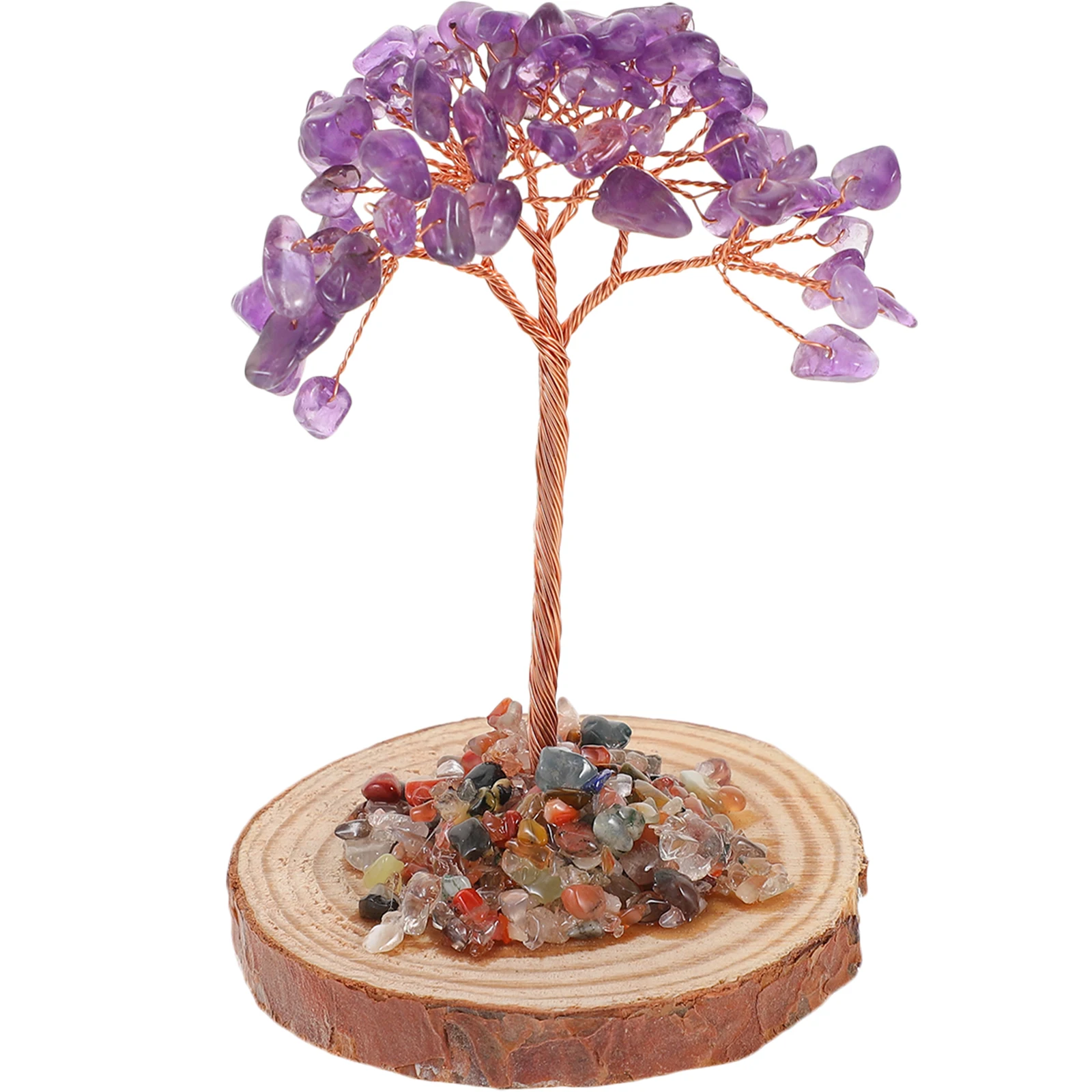 

Amethyst Crystal Tree Decor Purple Desktop nament Smooth Lines Unique Home Decor Craft Adornment Tabletop Crystal Tree Stylish