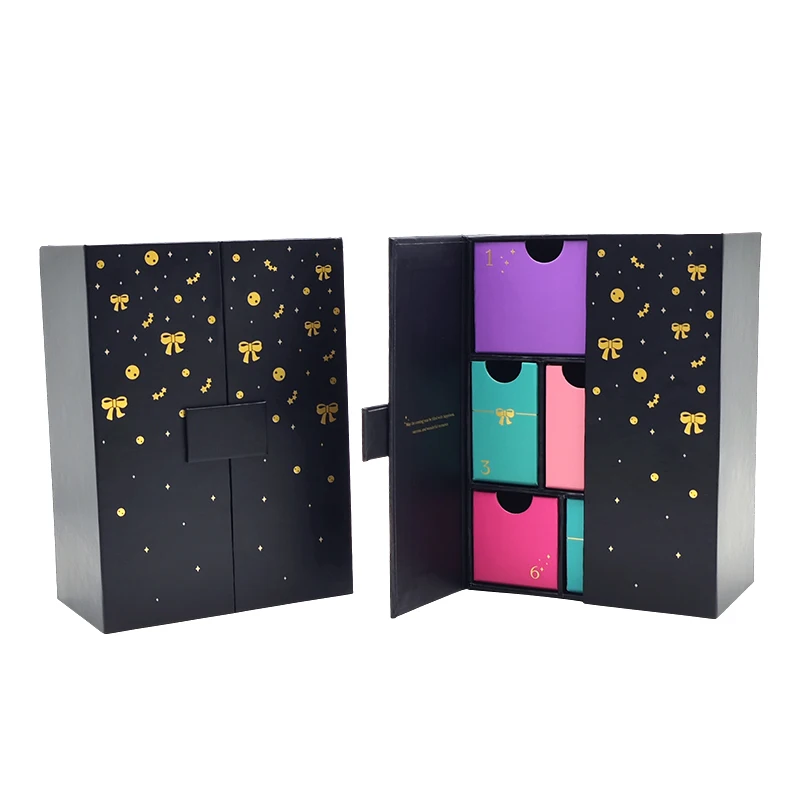 custom.2025 New Beauty Calendar Boxes Makeup Surprise Women Paper Box 24 Days Countdown Advent Calendar