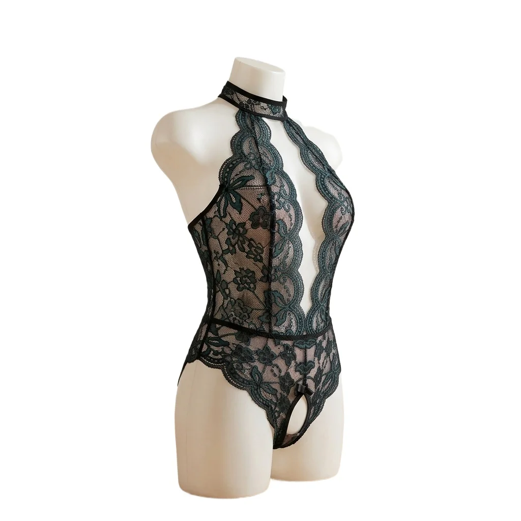 Lingerie Women Plus Size Bodysuit Role Play Clothes Transparent Nightgown Open Crotch Underwear Exotic Costumes
