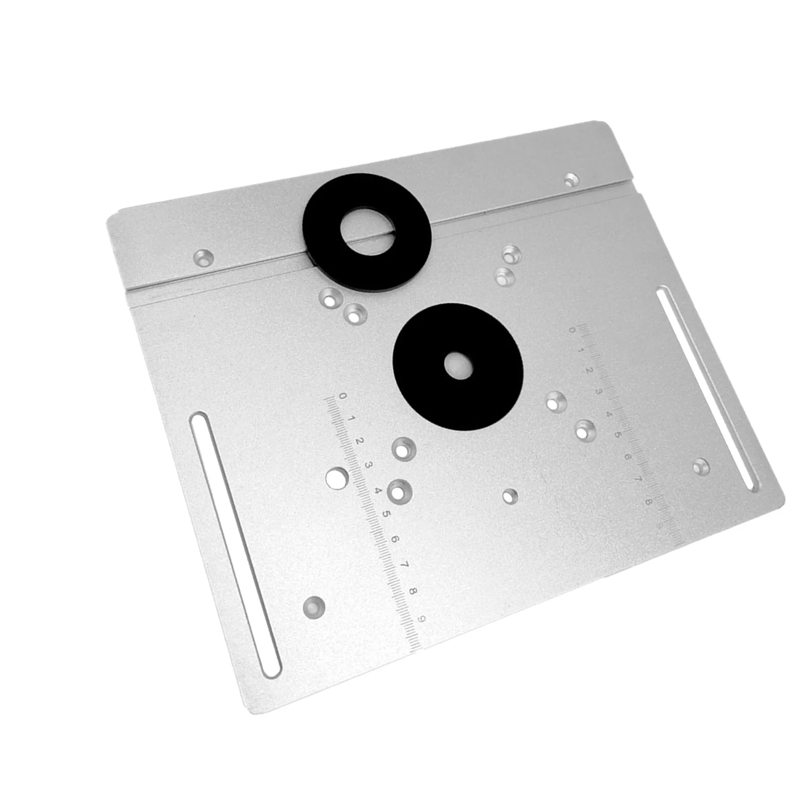Plaque d'insertion de Table de routeur 2 en 1 en alliage d'aluminium, fraiseuse d'établi pour le travail du bois, planche rabattable argentée pour l'artisanat de précision