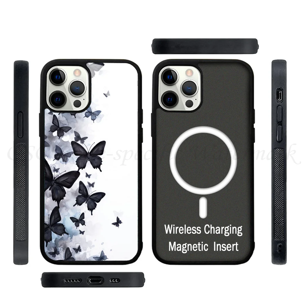 Ink Butterfly Mobile Phone Cases For IPhone 15 14 13 Pro Max 11 12 Mini Alex Mirror TPU Shell