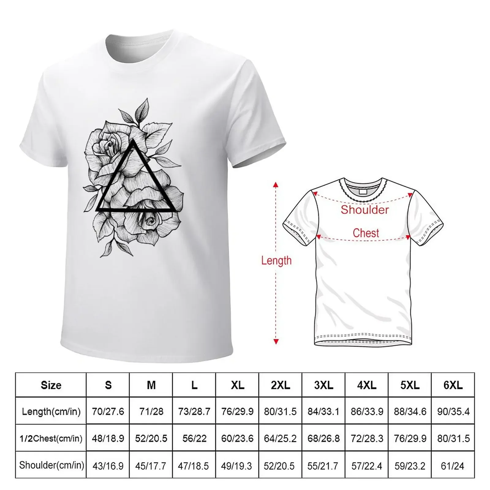 Geometric Roses T-Shirt cute tops blanks t shirts men