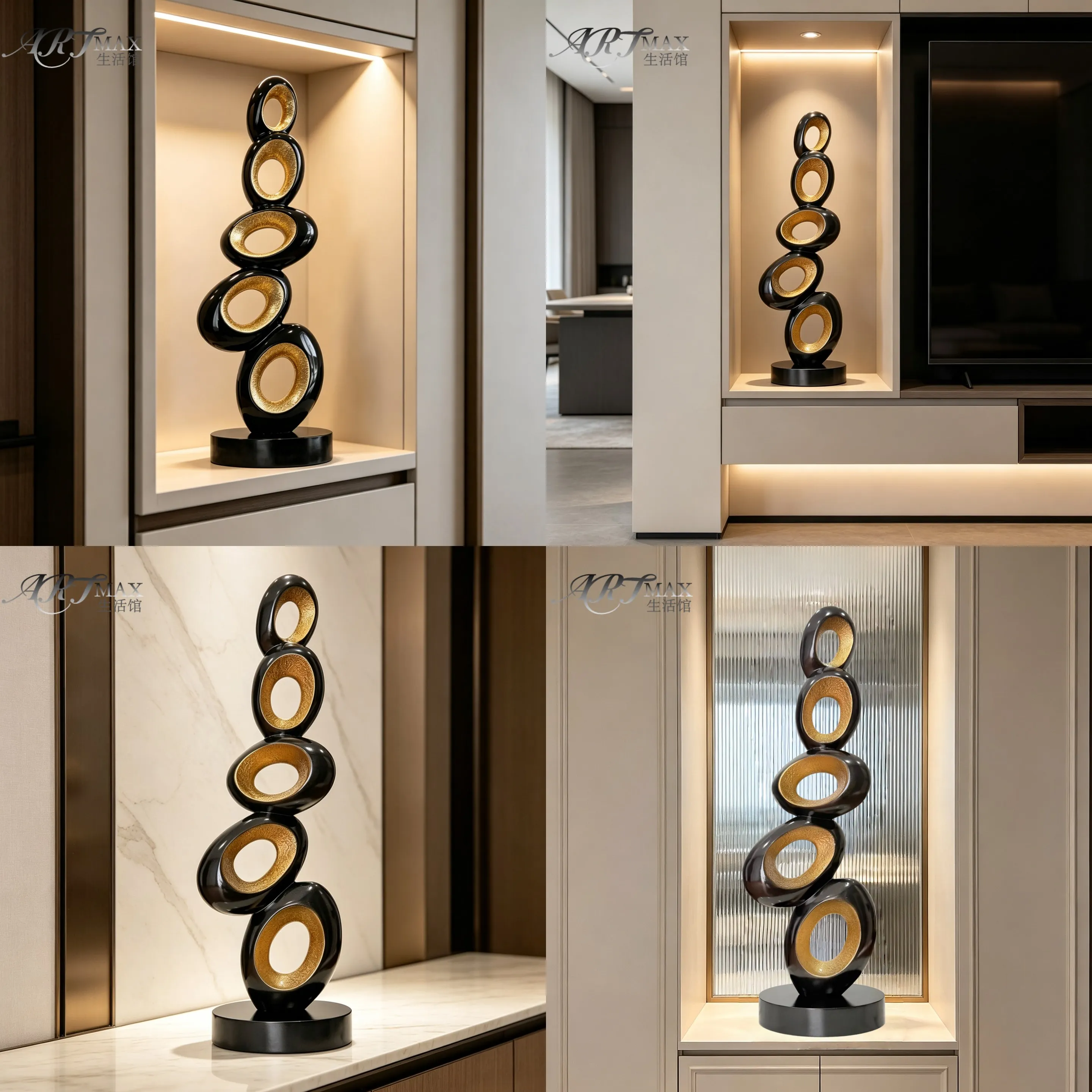 Modern Abstract Sculpture Luxury Home Decor Elegant Living Room Ornament Art Gift for New House